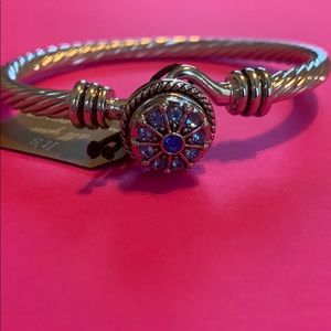 Silver Bracelet with Blue Stone charm